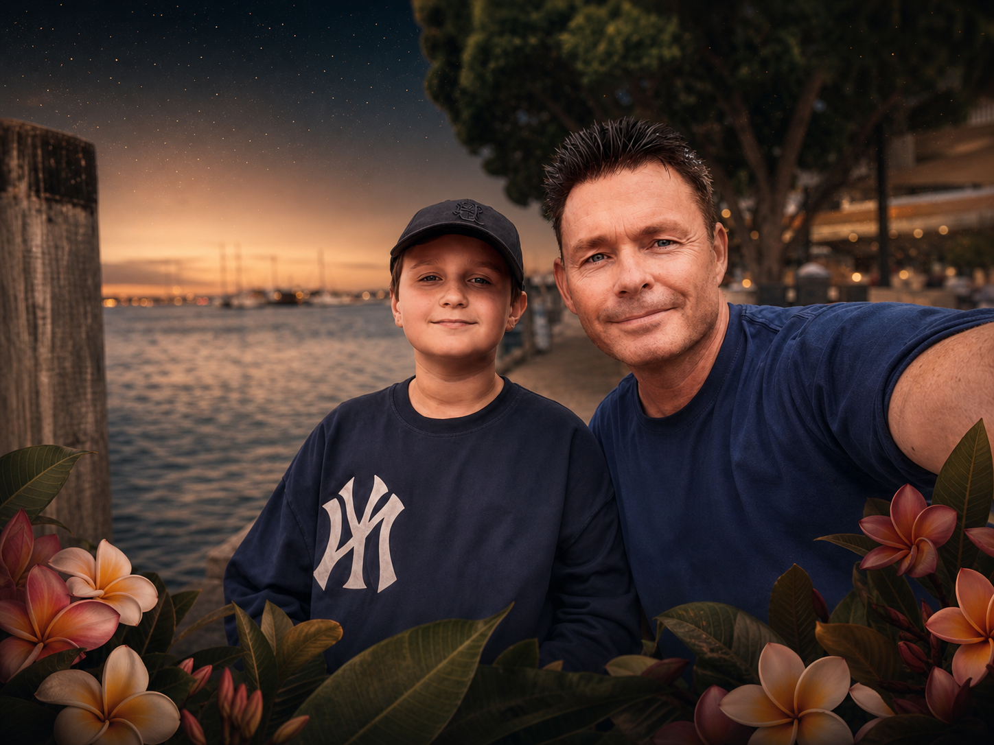 Steve and Brock, the father and son behind the SB homegrown frangipani seedlings